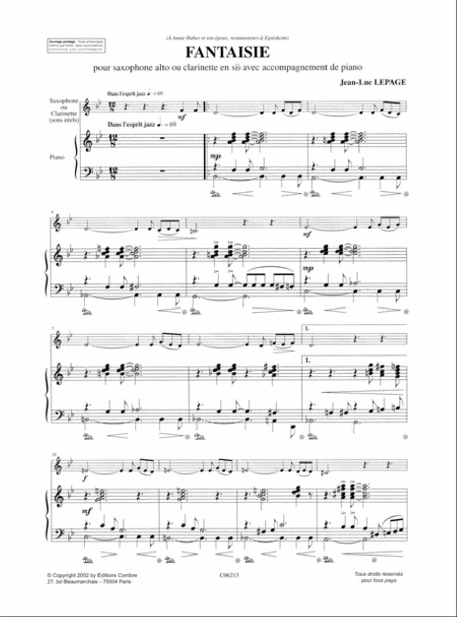 Fantaisie Fantaisie Clarinet scores gallery preview page 2