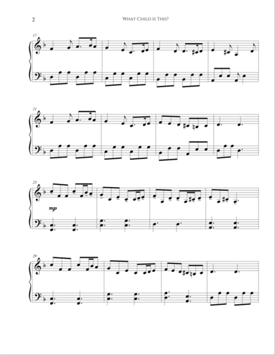 What Child is This early intermediate piano solo Piano Solo scores gallery preview page 4