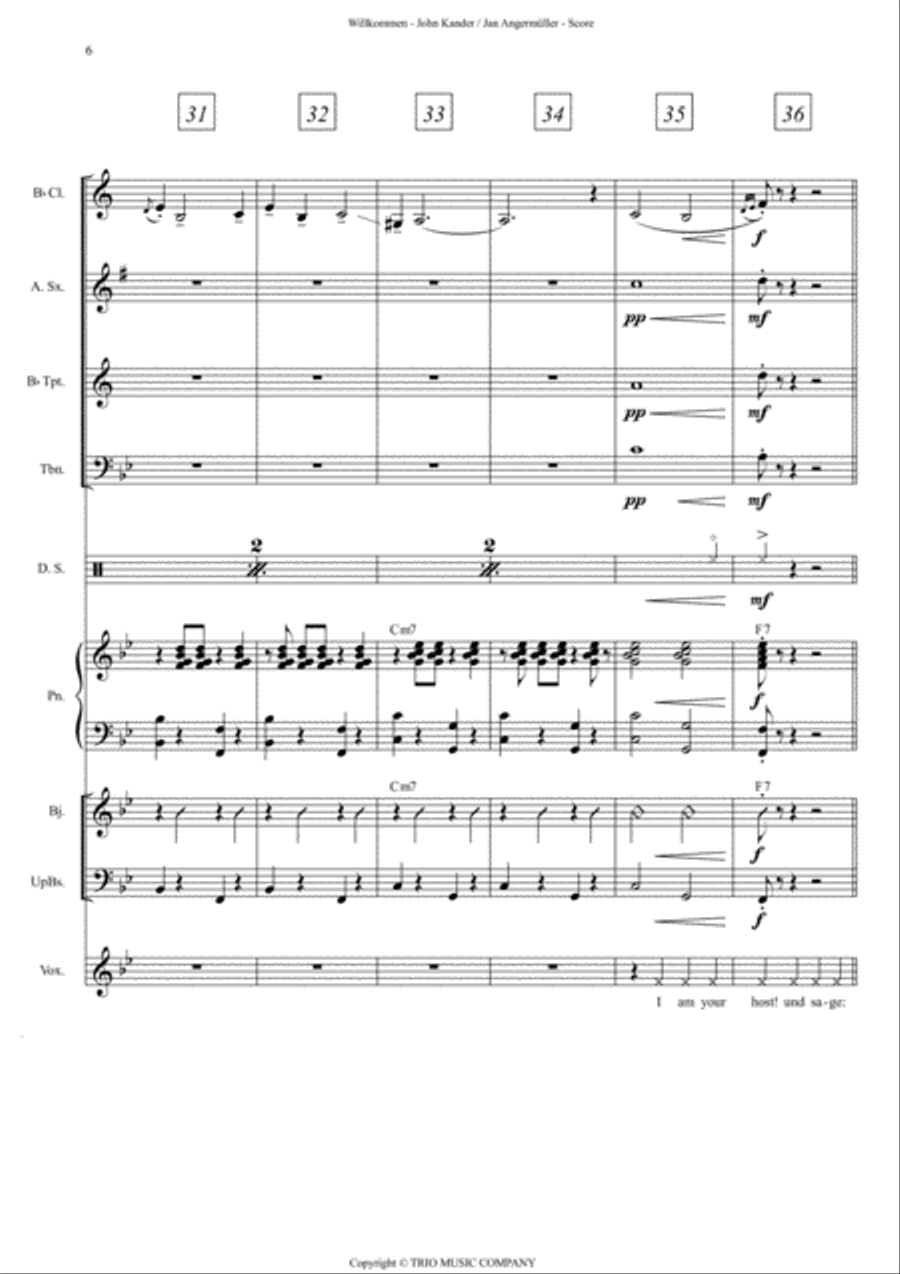 Willkommen - Score Only Jazz Ensemble scores gallery preview page 6
