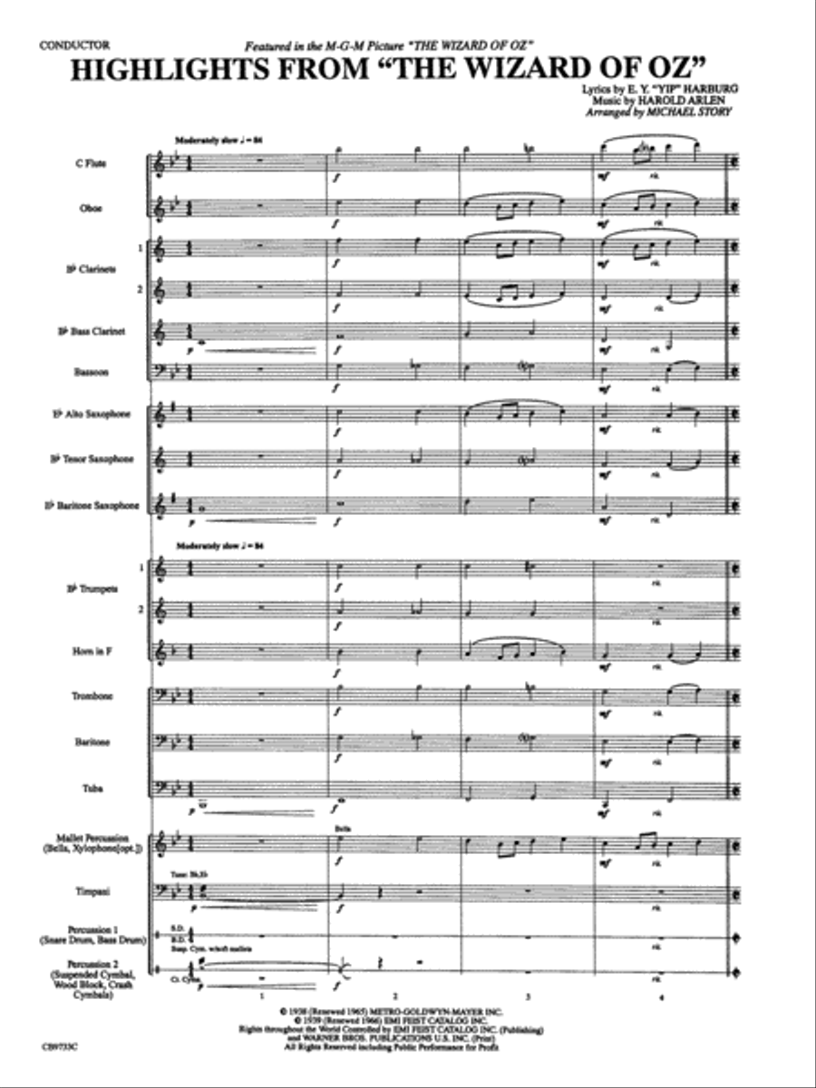 The Wizard of Oz, Highlights from: Score Concert Band scores gallery preview page 3