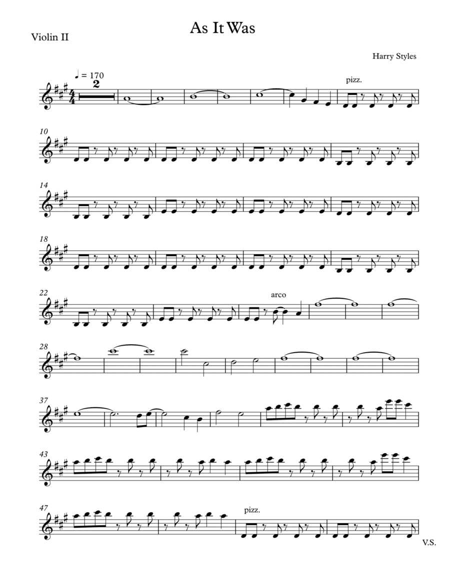 As It Was As It Was String Quartet scores gallery preview page 1