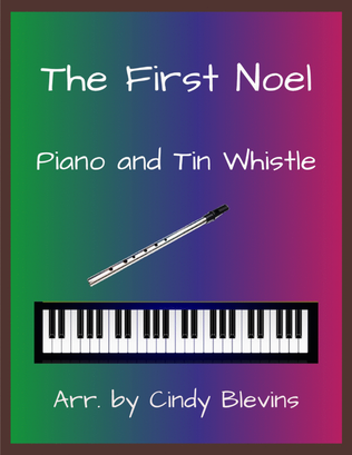 The First Noel, Piano and Tin Whistle (D)