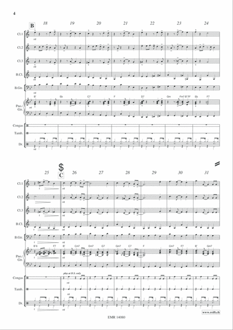 A Merry Christmas Clarinet Quartet scores gallery preview page 5