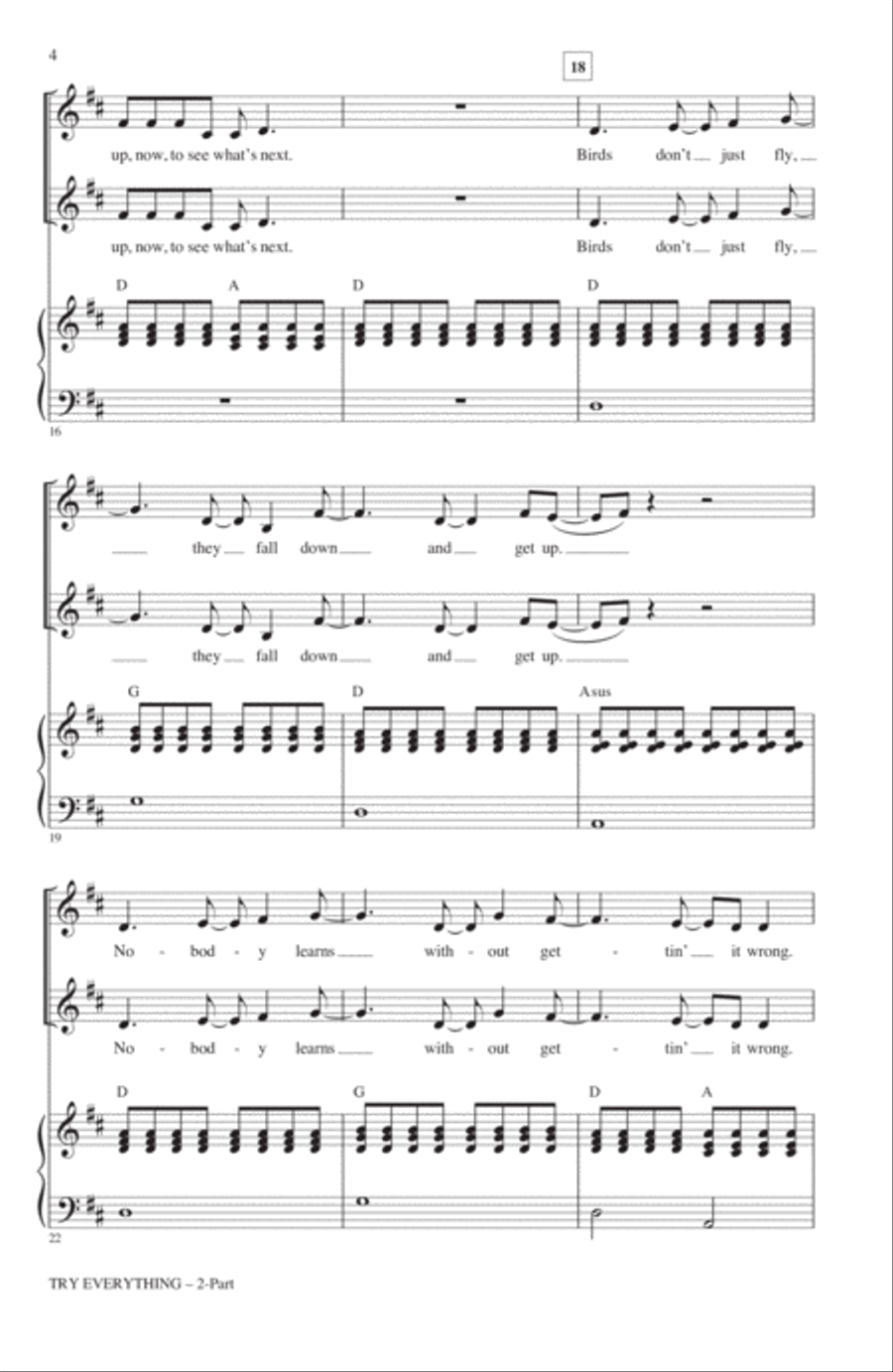 Try Everything (from Zootopia) (arr. Alan Billingsley) 2-Part scores gallery preview page 3