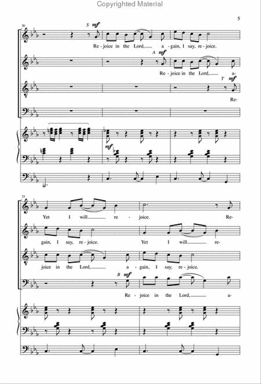 Rejoice in the Lord Always 4-Part scores gallery preview page 5