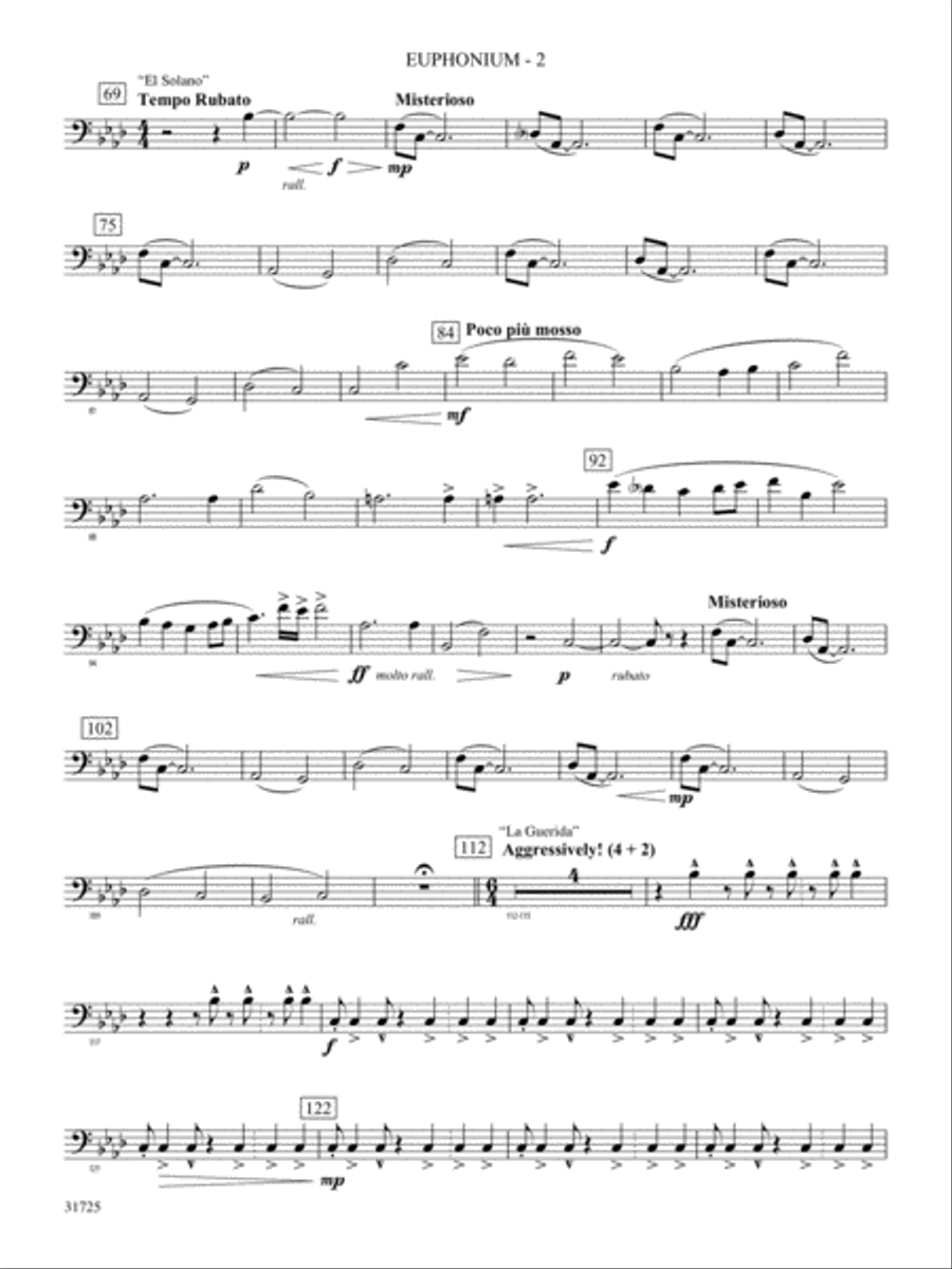 Iberian Escapades: Baritone B.C. Concert Band scores gallery preview page 2