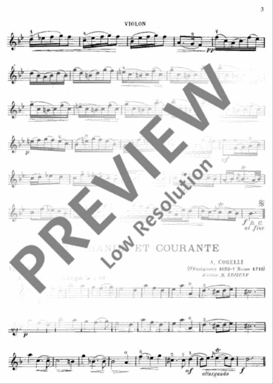 Aria/Sarabande et Courante Violin Solo scores gallery preview page 12