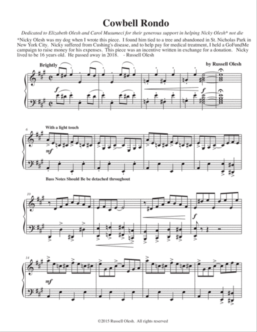 Cowbell Rondo Piano Solo scores gallery preview page 3