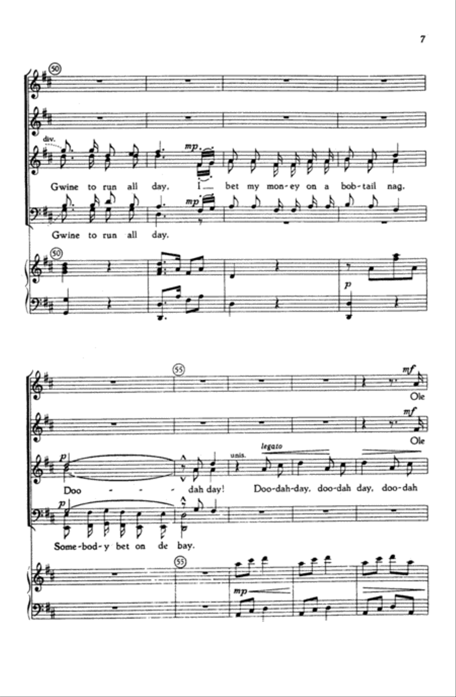 De Camptown Races Choir scores gallery preview page 5