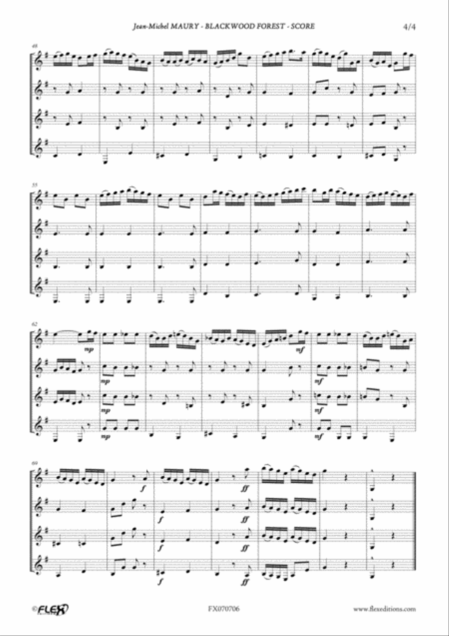 Blackwood Forest Blackwood Forest Clarinet Quartet scores gallery preview page 4