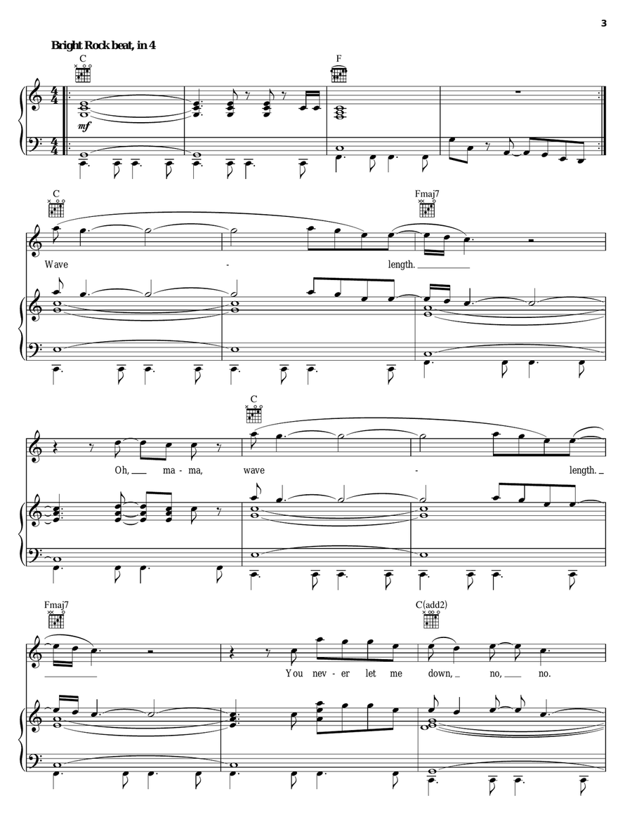 Wavelength Wavelength Acoustic Guitar scores gallery preview page 3