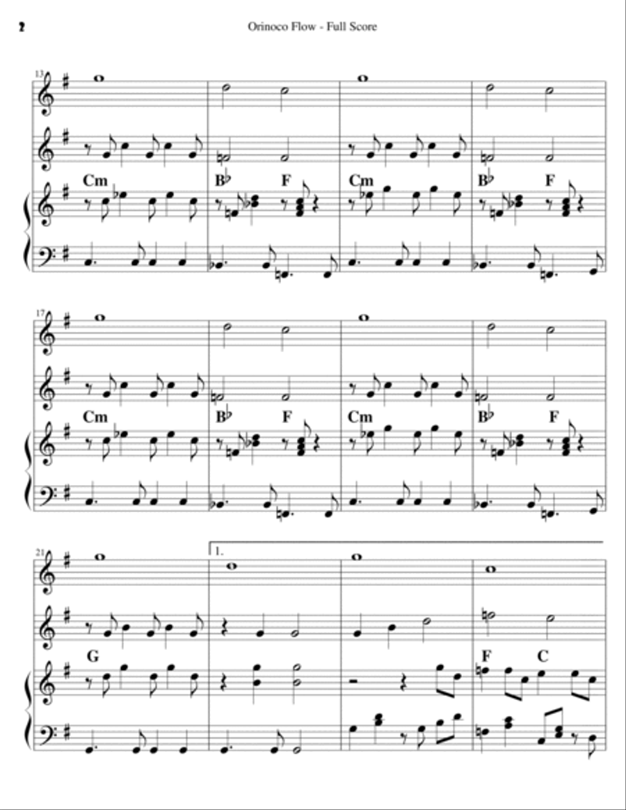 Orinoco Flow - Score Only Small Ensemble scores gallery preview page 2