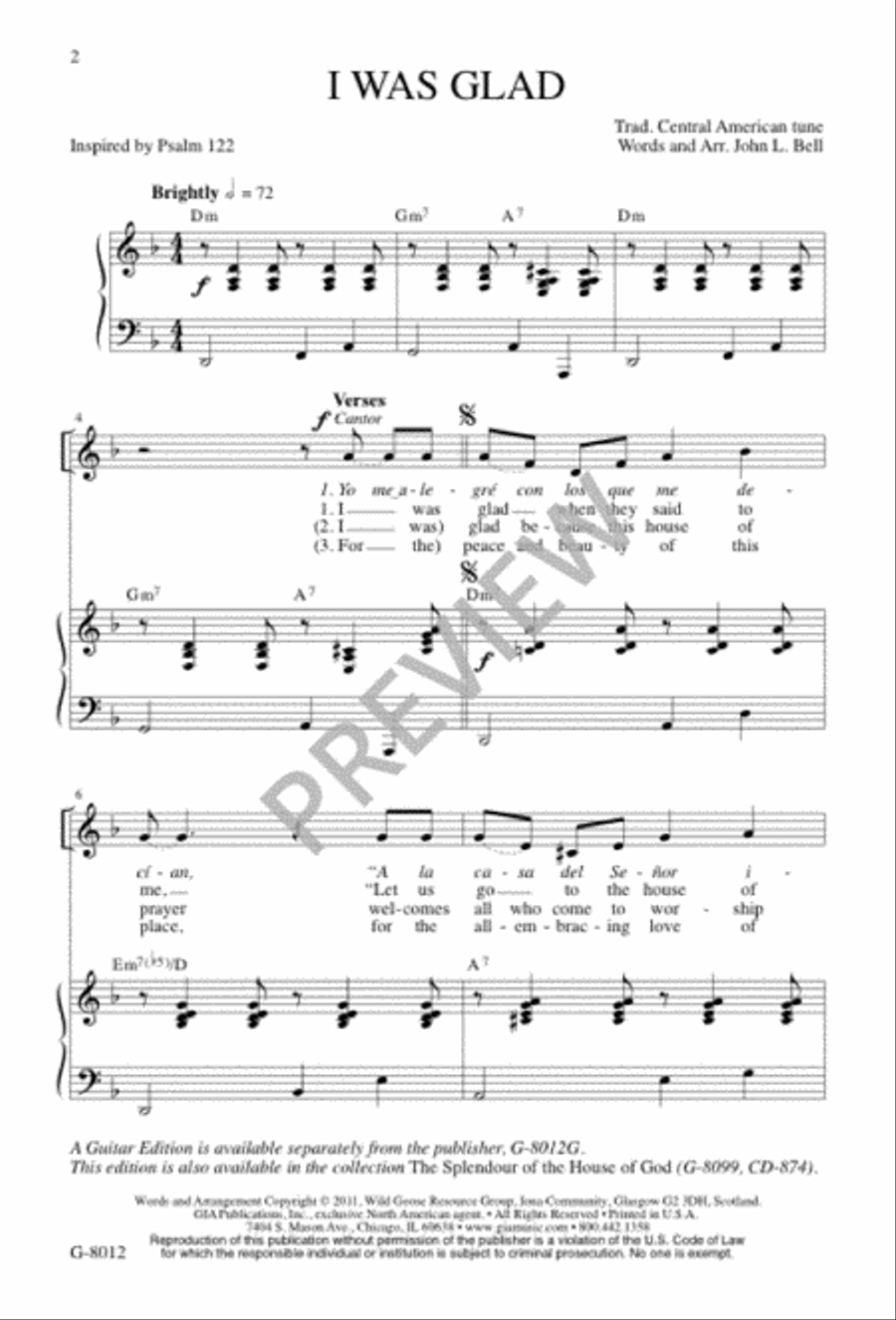 I Was Glad I Was Glad 4-Part scores gallery preview page 2
