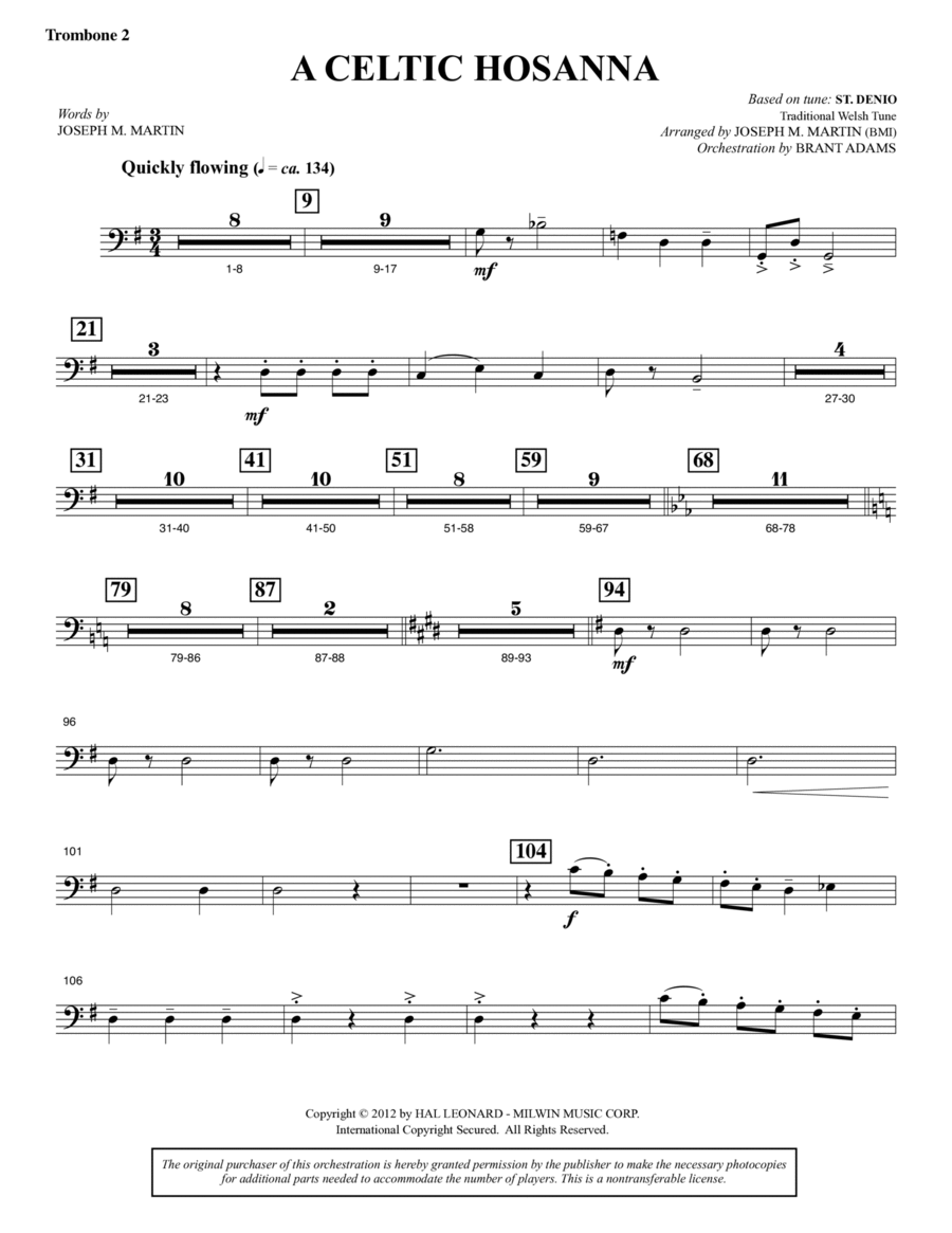 A Celtic Hosanna - Trombone 2