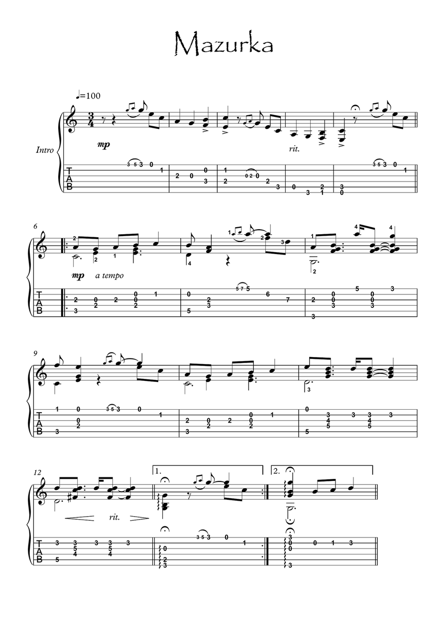 19th century Classical Guitar with tab Acoustic Guitar scores gallery preview page 6