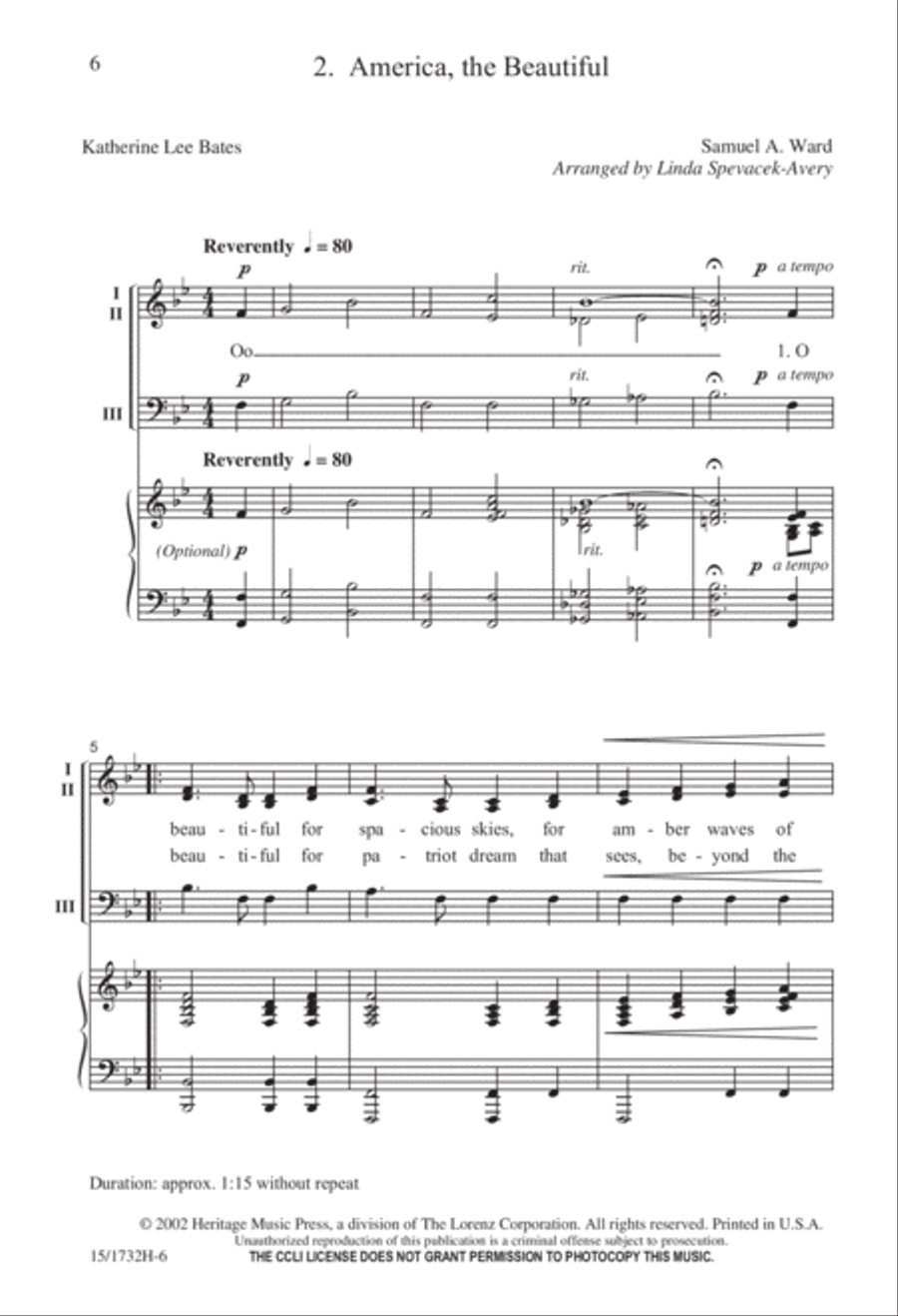 Here's to America - Set 1 3-Part scores gallery preview page 6