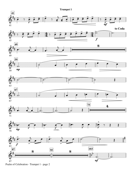 Psalm of Celebration - Bb Trumpet 1