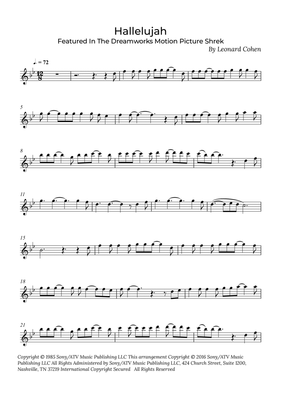 Hallelujah Hallelujah Oboe Solo scores gallery preview page 1