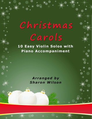 Book cover for Christmas Carols (A Collection of 10 Easy Violin Solos with Piano Accompaniment)