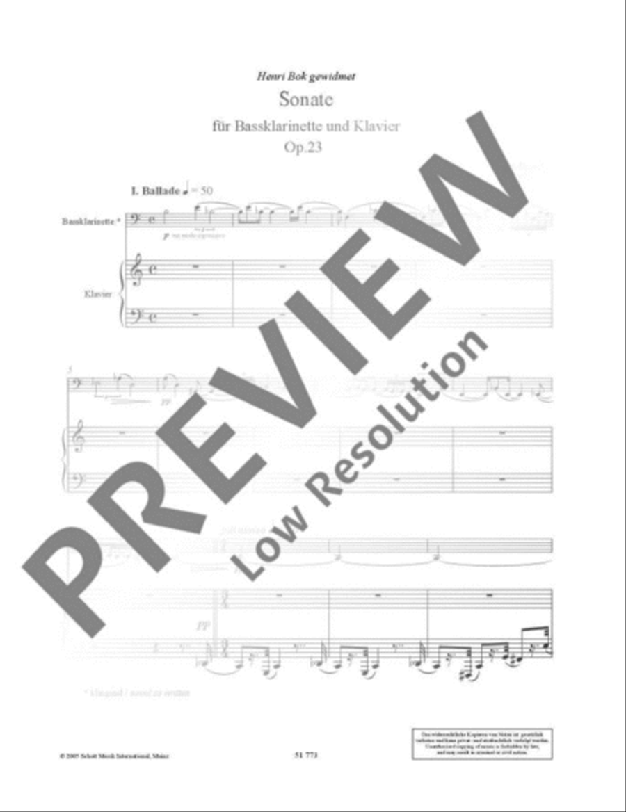 Sonata B-Flat Clarinet scores gallery preview page 6