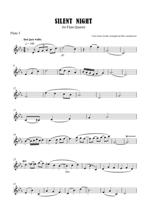Book cover for Silent Night for Flute Quartet - Flute 3 Part