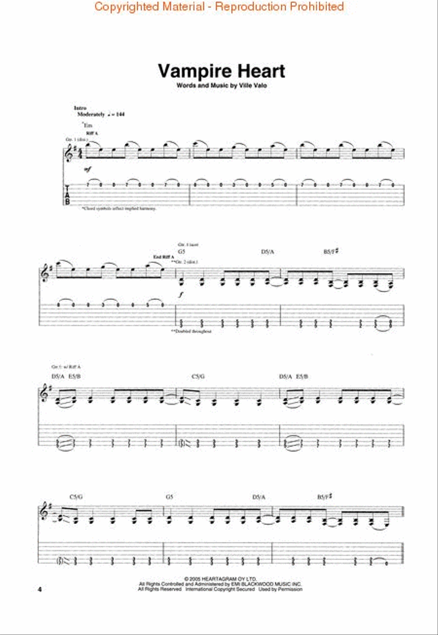 H.I.M. - Dark Light Electric Guitar scores gallery preview page 2