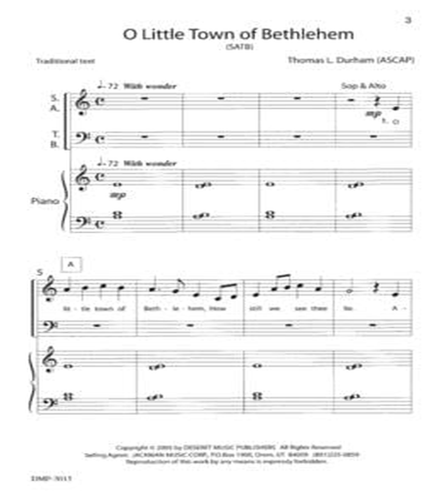 O Little Town of Bethlehem - SATB - Durham 4-Part scores gallery preview page 2
