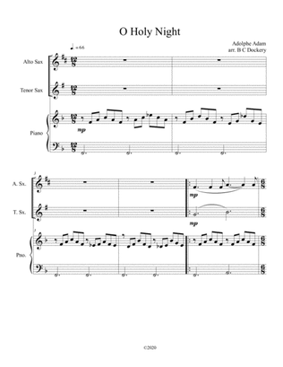 Book cover for O Holy Night (alto and tenor sax duet) with piano accompaniment