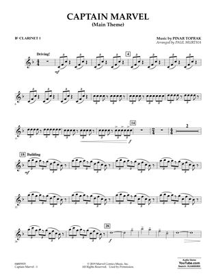 Captain Marvel (Main Theme) (arr. Paul Murtha) - Bb Clarinet 1
