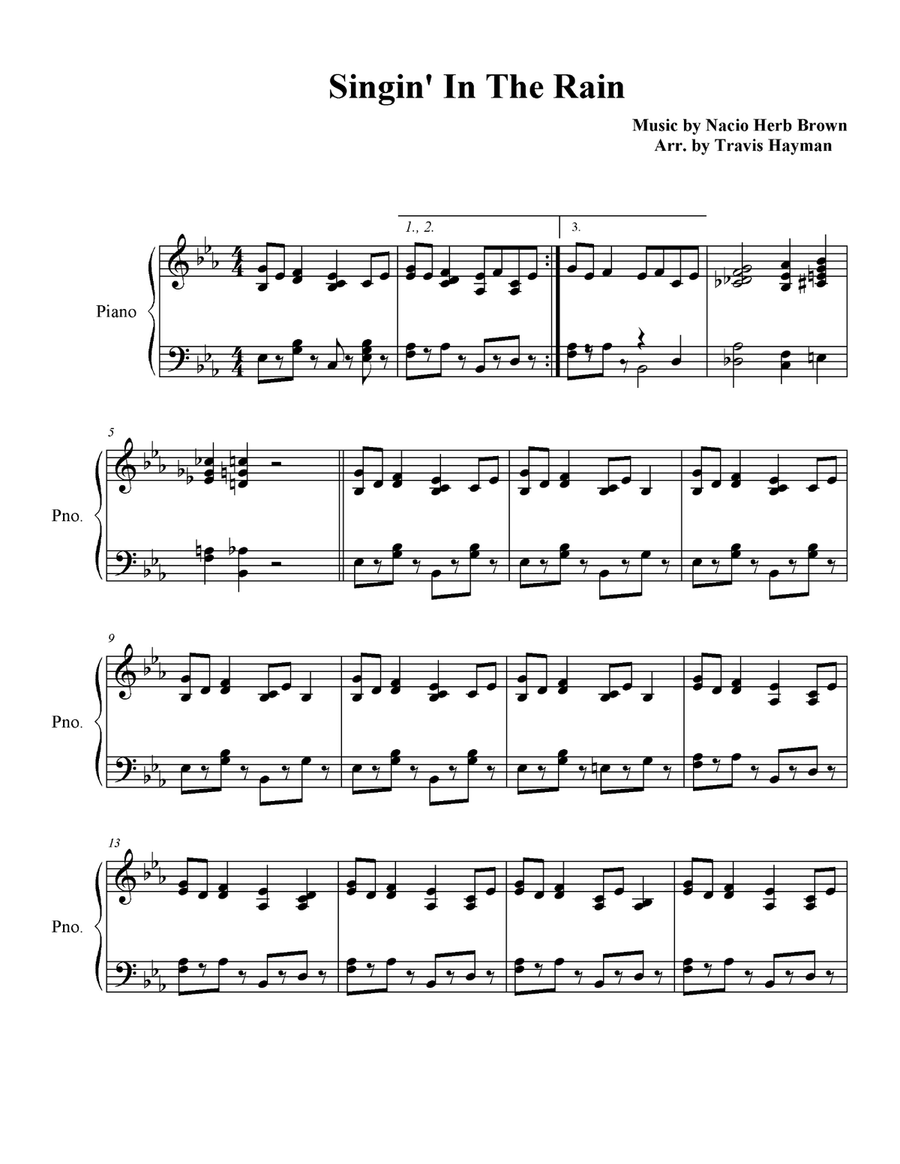 Singin' In The Rain B-Flat Trumpet scores gallery preview page 3
