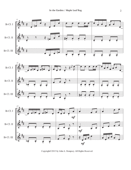 In the Garden / Maple Leaf Rag (Clarinet Trio) image number null