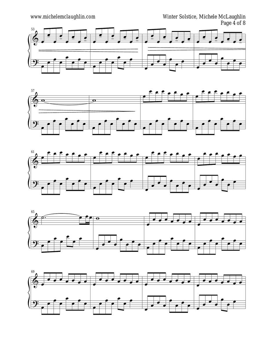 Winter Solstice Piano Solo scores gallery preview page 4