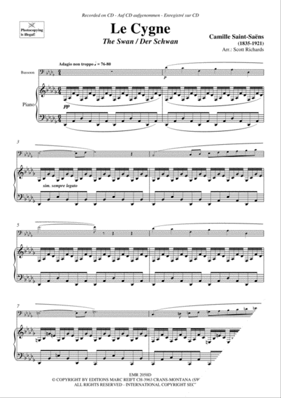 Le Cygne Le Cygne Bassoon Solo scores gallery preview page 3