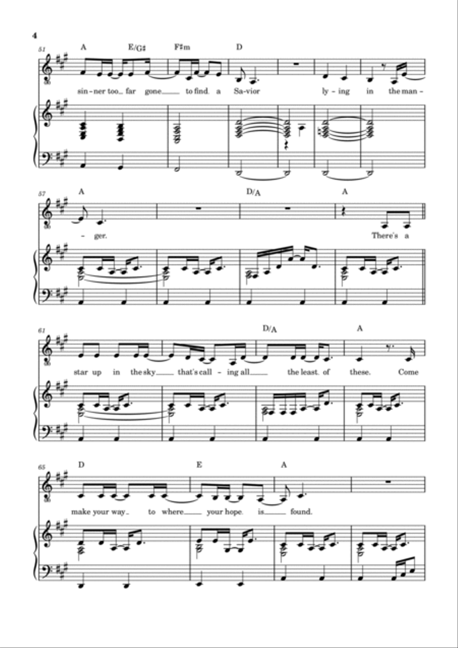 The Manger Piano, Vocal, Guitar scores gallery preview page 5