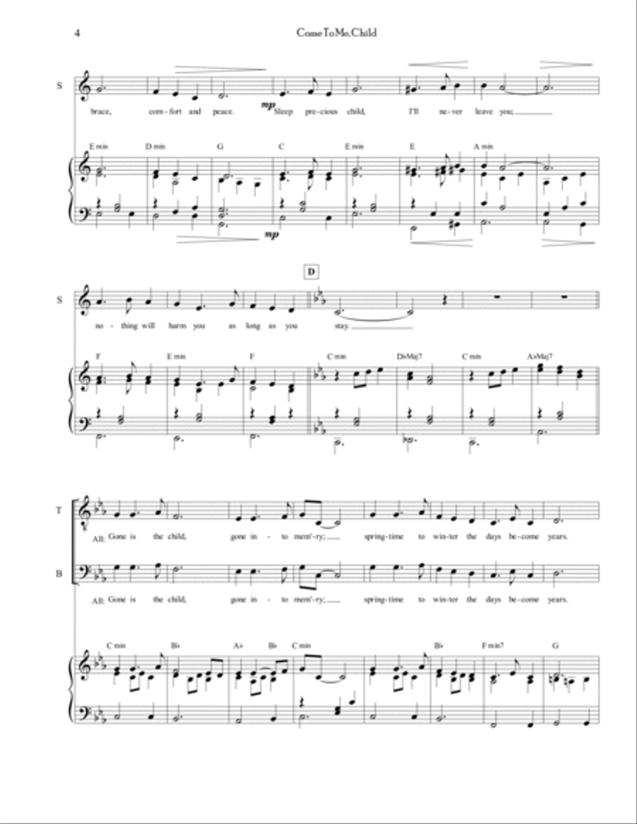 Come To Me, Child (A Song of Mary) 4-Part scores gallery preview page 5