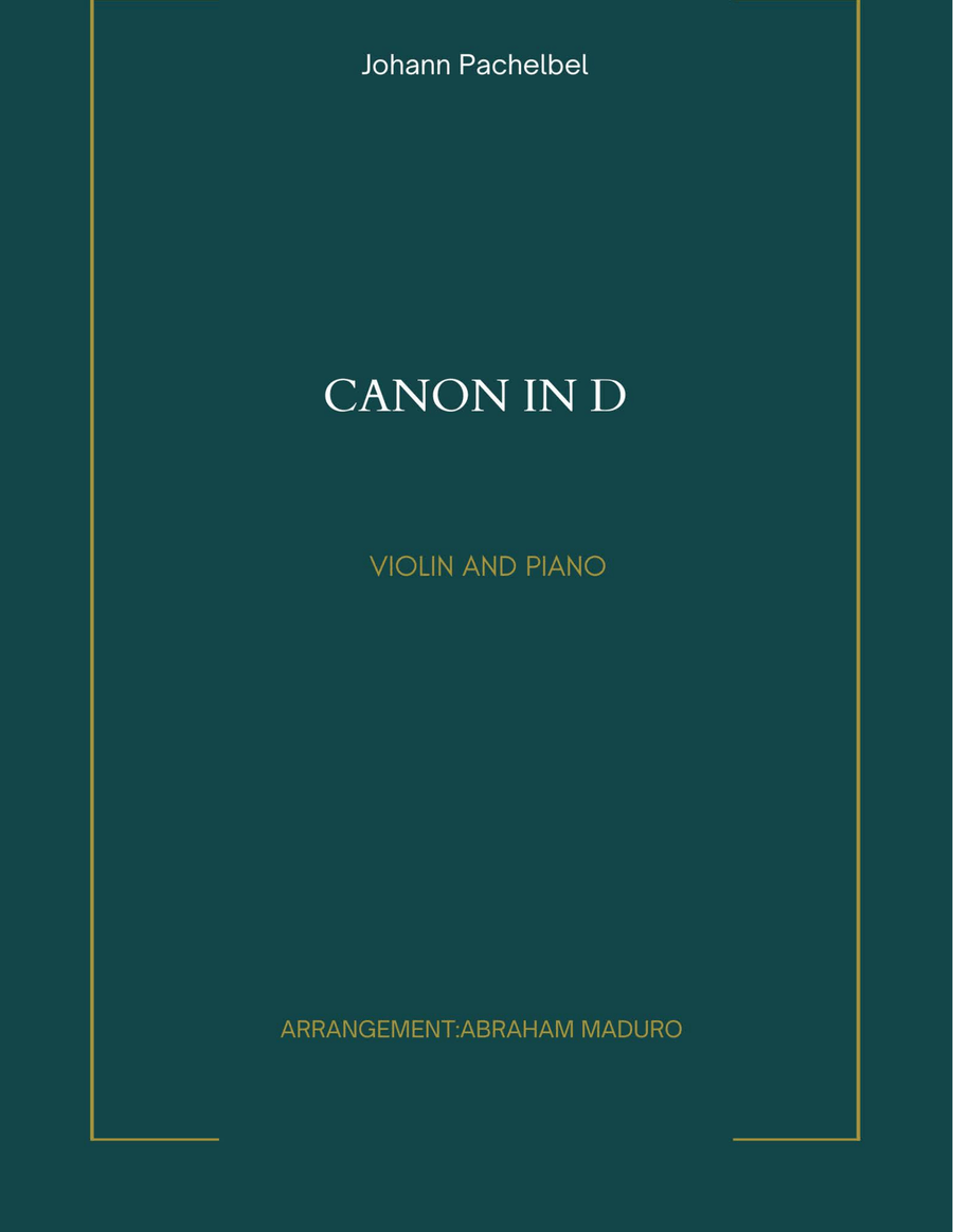 Pachelbel`s Canon In D Violin and Piano Violin Solo scores gallery preview page 1
