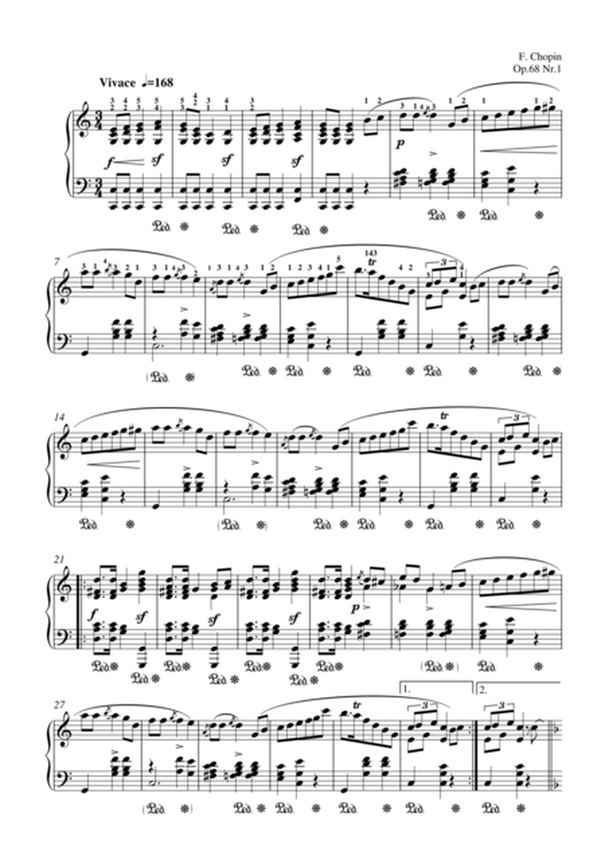 Mazurka in C major op.68 no.1