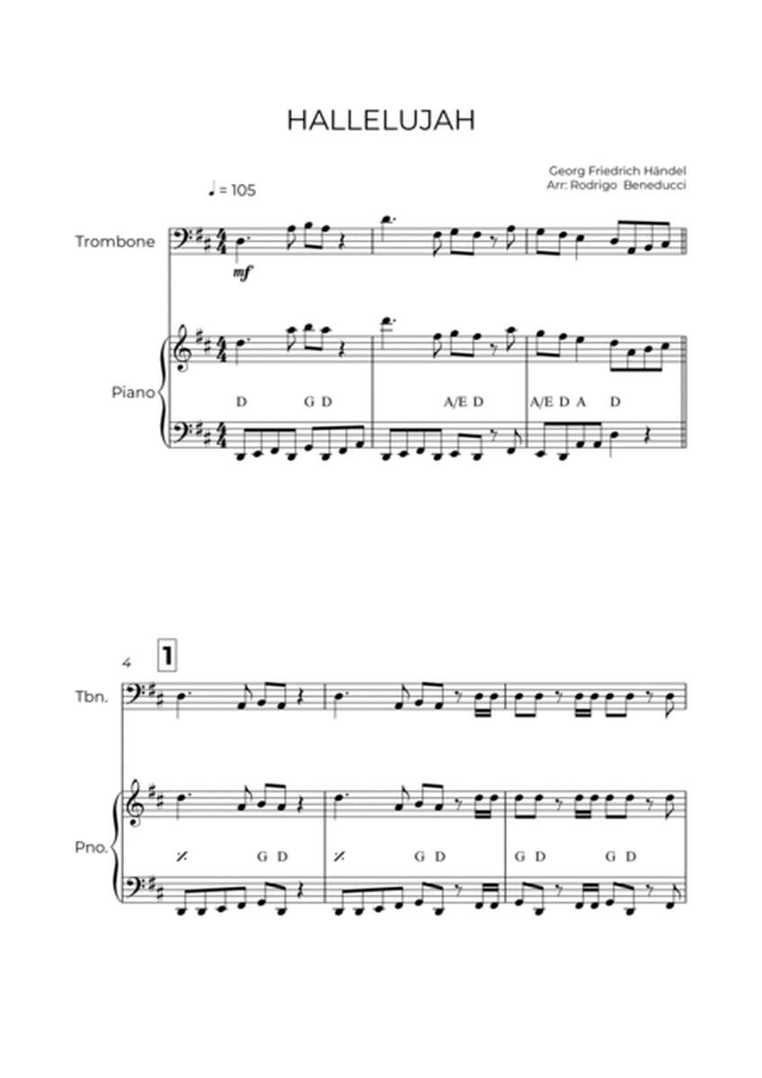HALLELUJAH - HANDEL - TROMBONE & PIANO image number null