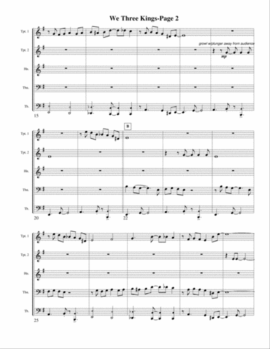 We Three Kings for Brass Quintet Brass Quintet scores gallery preview page 2