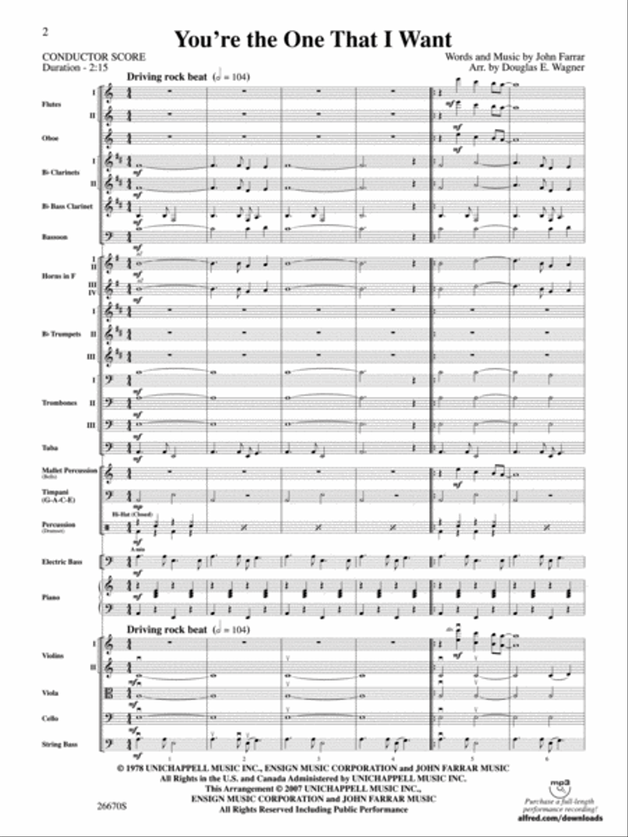 You're the One That I Want (from Grease) Full Orchestra scores gallery preview page 2