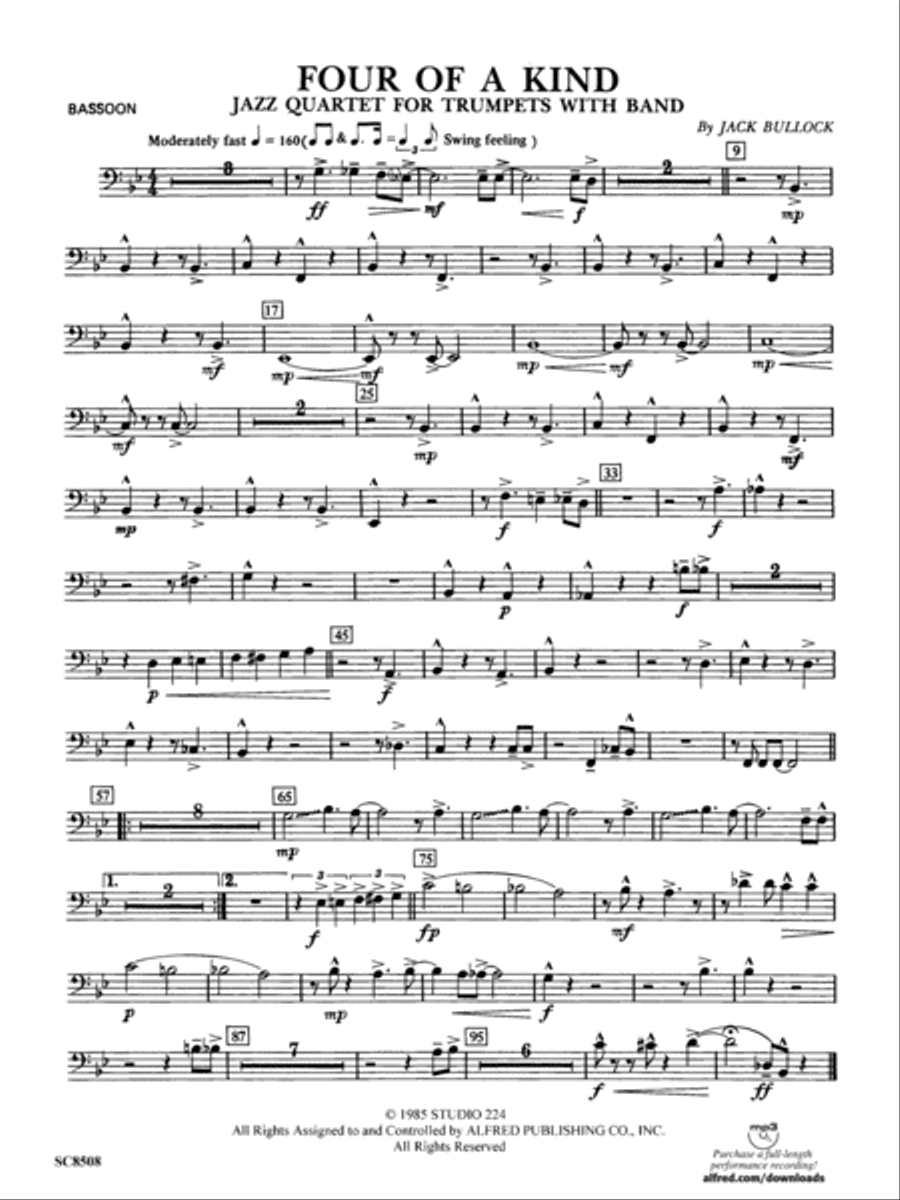 Four of a Kind: Bassoon Concert Band scores gallery preview page 1
