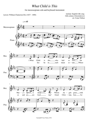 What Child is This, for mezzosoprano solo and piano, C minor