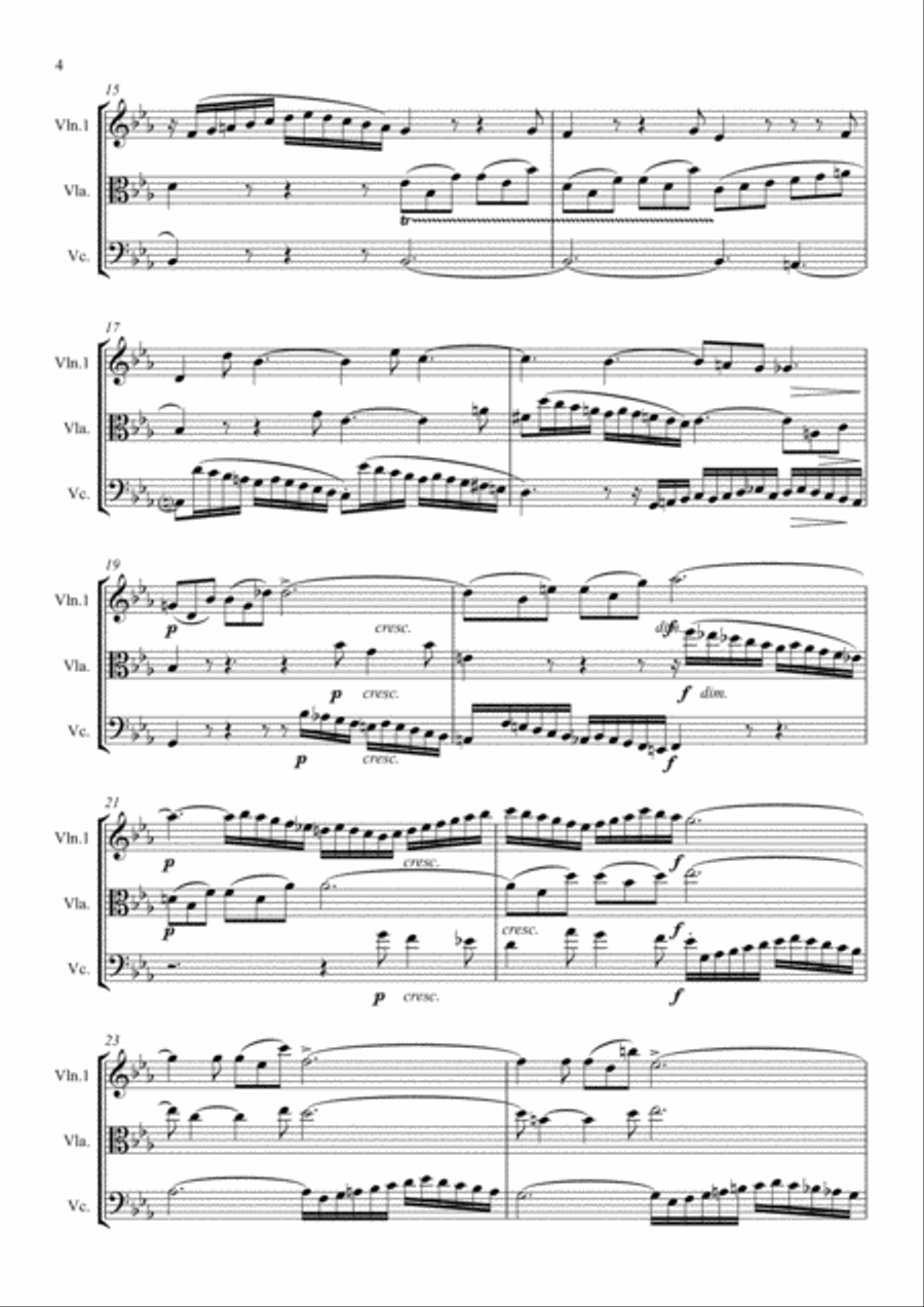 Bach: A Selection of Sinfonias (Three part Inventions Nos.1,2,4,6,8,9 & 11.) -String Trio String Trio scores gallery preview page 4
