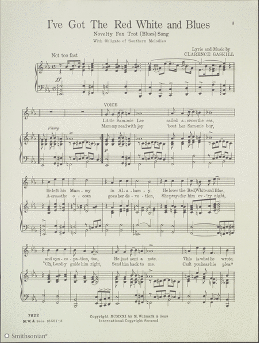 I've Got the Red White and Blues Piano, Vocal scores gallery preview page 3