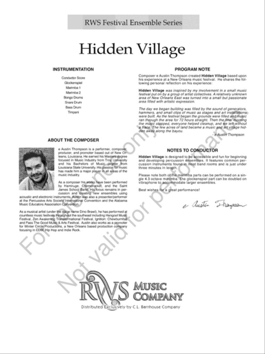 Hidden Village Hidden Village Percussion Ensemble scores gallery preview page 3