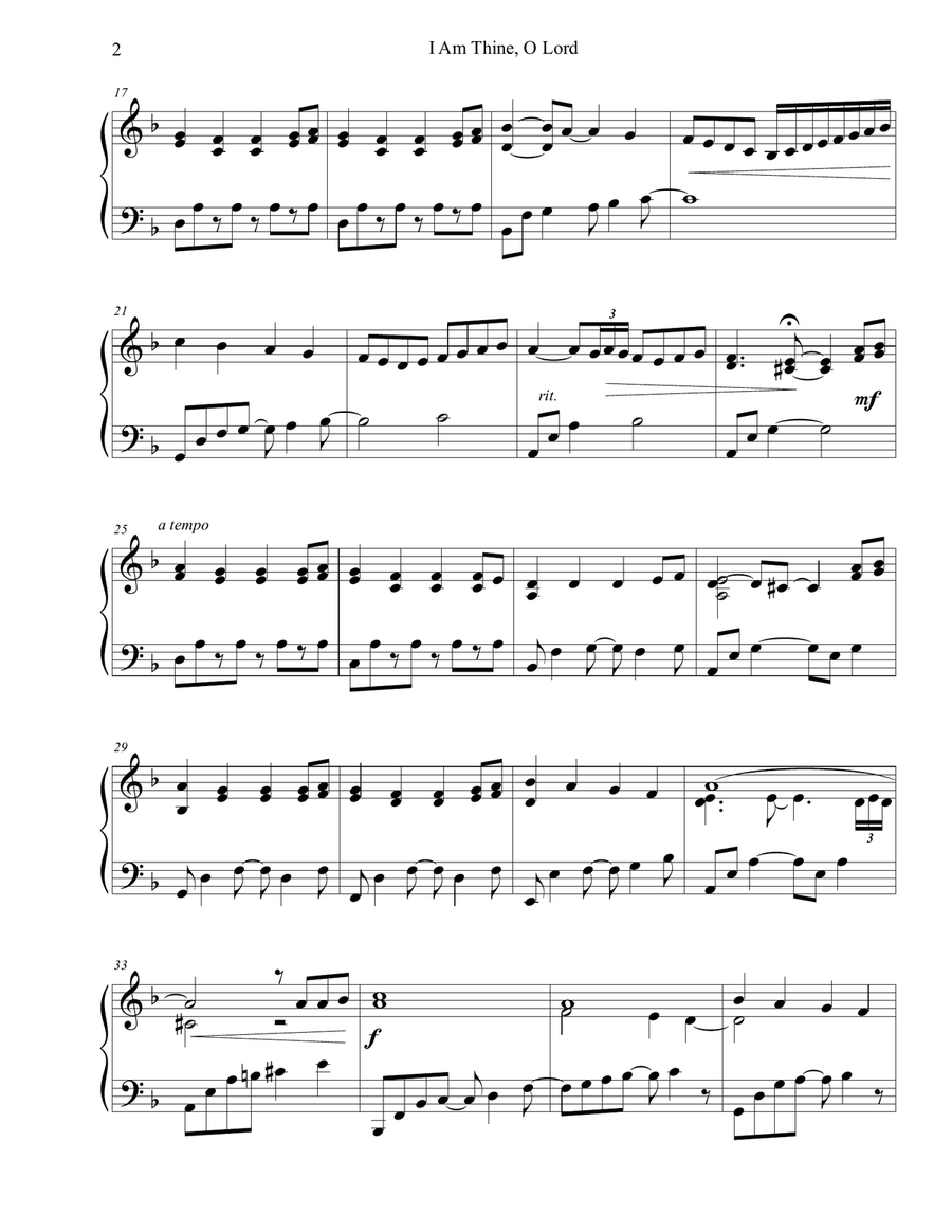 I Am Thine, O Lord Piano Solo scores gallery preview page 2