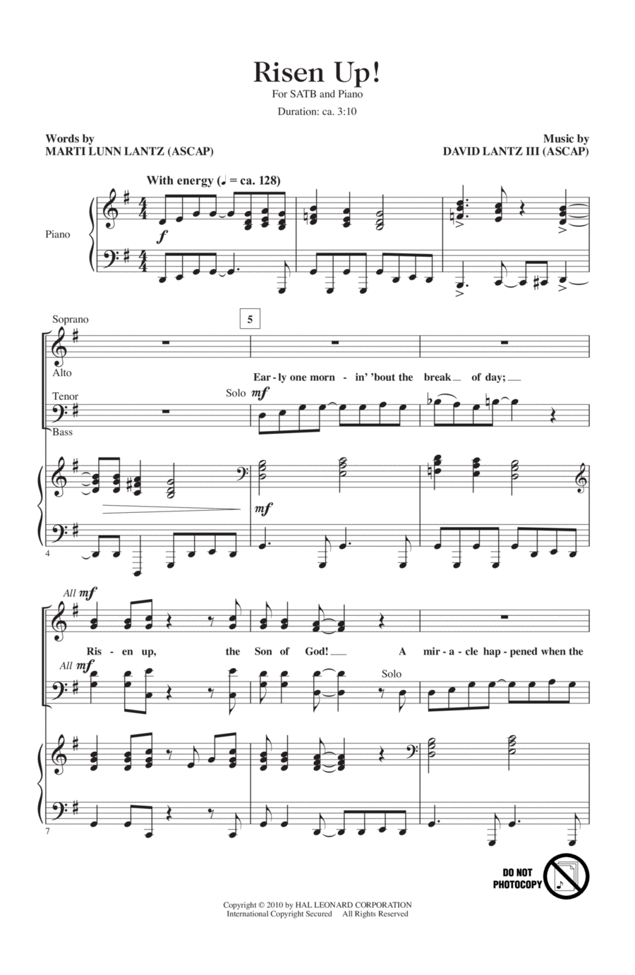 Risen Up! Risen Up! 4-Part scores gallery preview page 1
