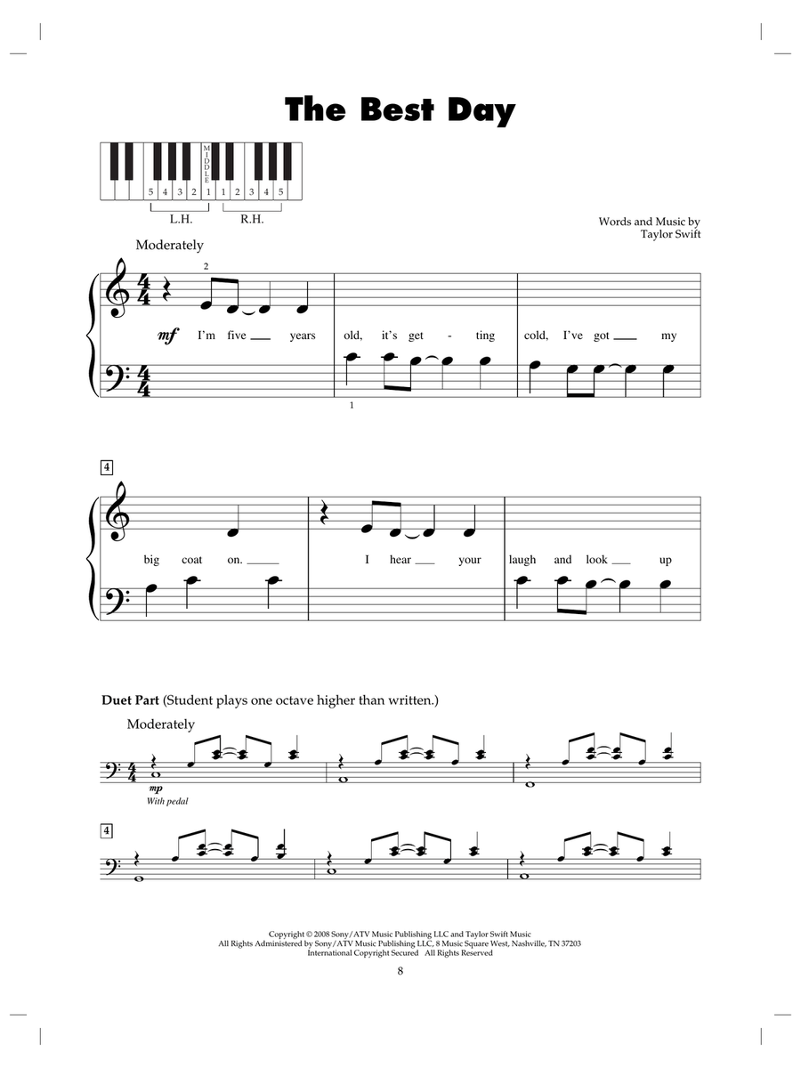 The Best Day Piano scores gallery preview page 1
