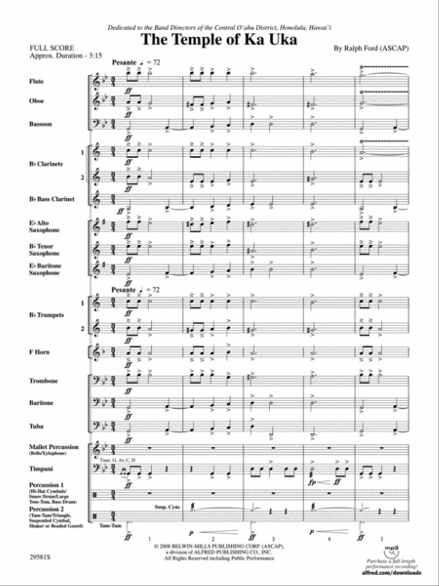 The Temple of Ka Uka Concert Band scores gallery preview page 2