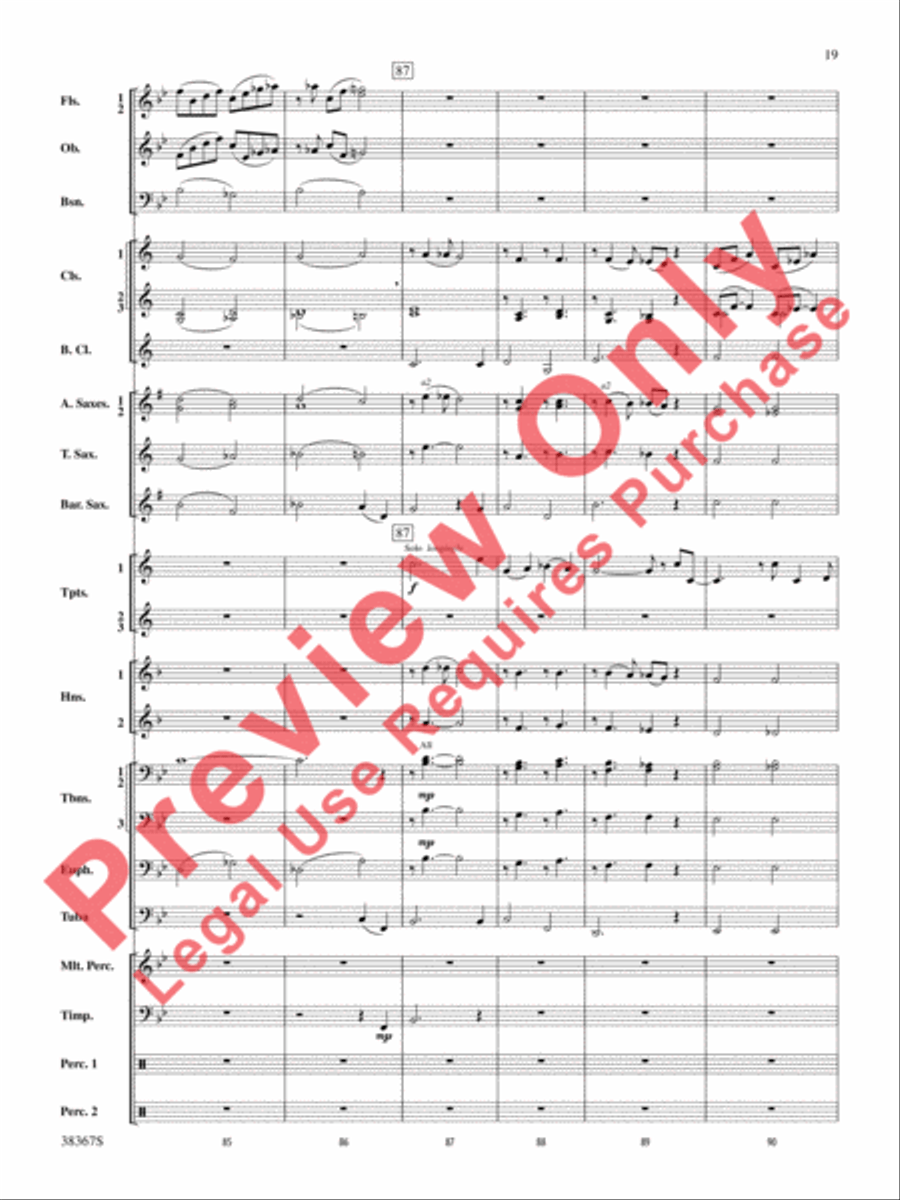 Highlights from Porgy and Bess Concert Band scores gallery preview page 20